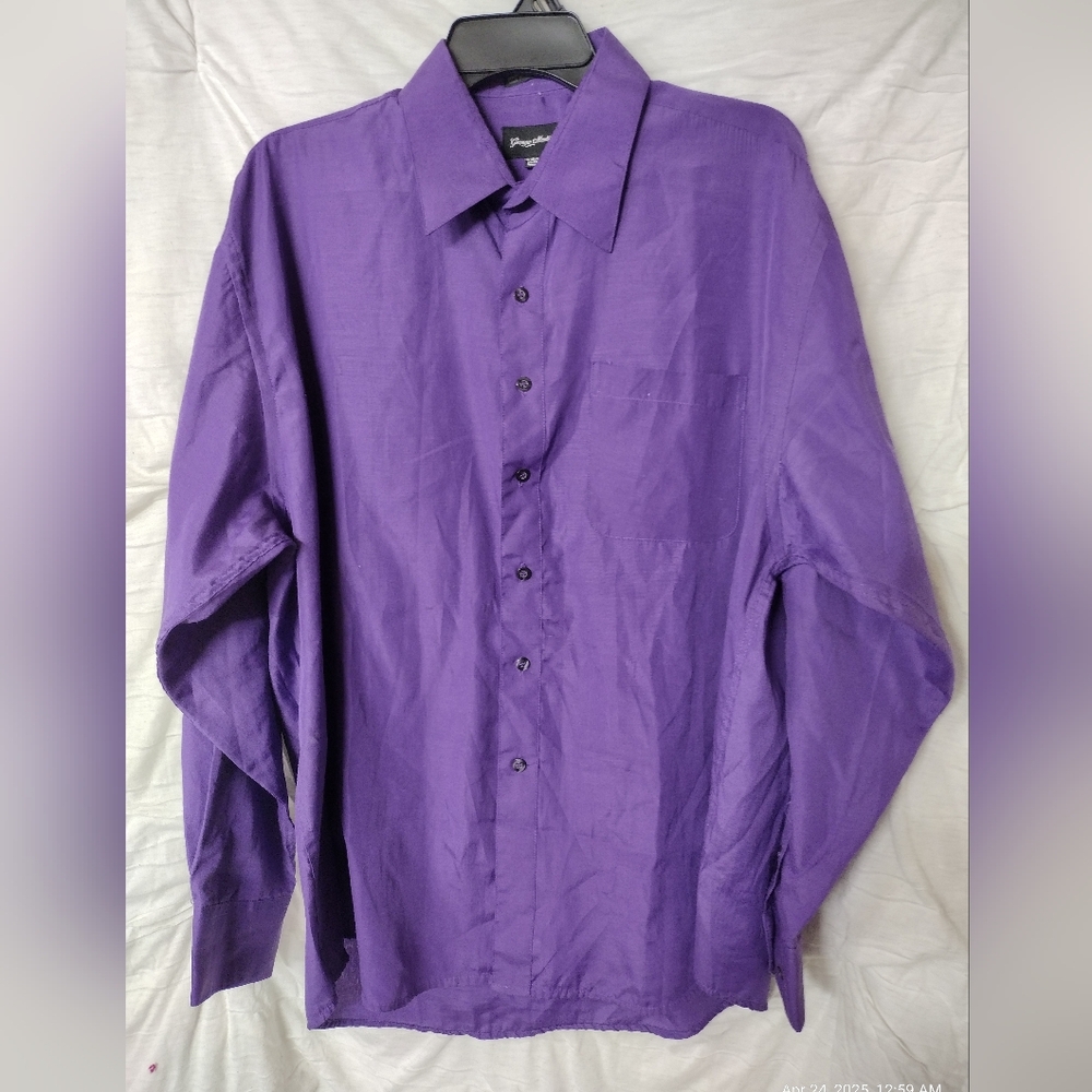 Vibrant Purple Long-Sleeve Dress Shirt